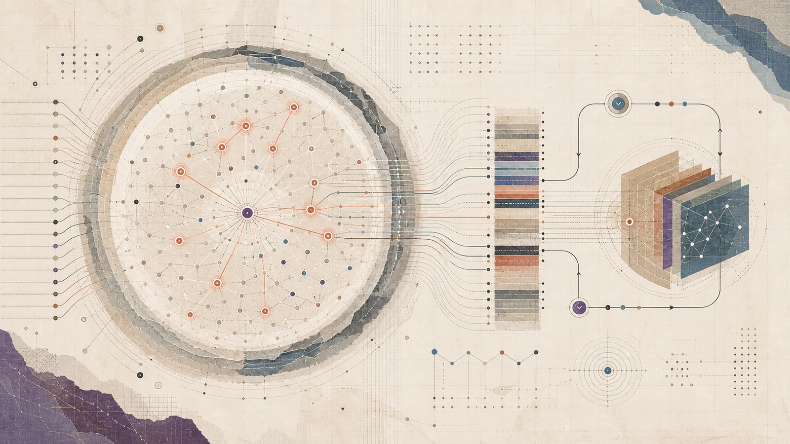 A sparse constellation selects sixteen expert paths inside a large memory field.